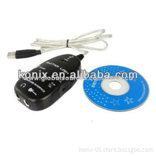 Black/White USB Guitar Link Cable for PC/Mac Recording China Electric Guitar Accessory
